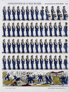 Feuerwehrleute der Stadt Paris - Bild von Epinal, um 1852 von French School