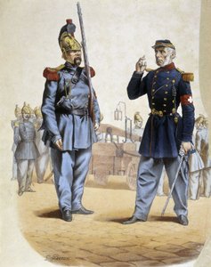 Feuerwehrleute im Jahr 1860 von French School