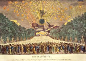 Feuerwerk an der Grille de Chaillot in Paris zur Feier des Friedens, 14. Juli 1801