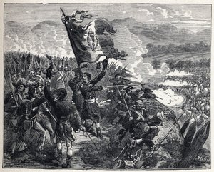 Erste Koalition: Oberst Antoine Guillaume Rampon (1759-1842) in der Schlacht von Montenotte am 12. April