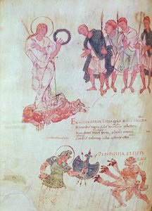 Fol.15.083 aus der Psychomachia von Prudentius von French School