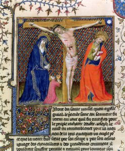 Joseph von Arimathäa sammelt das Blut des gekreuzigten Christus, aus La Quite de Saint Graal von French School