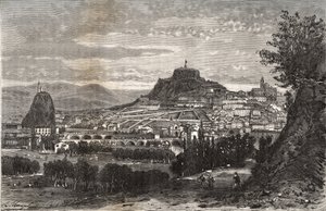 Frankreich, Auvergne, Haute-Loire (43), Le Puy-en-Velay - Gravur in „La France illustrée: Geographie, Geschichte, statistische Verwaltung“ von V.A. Malt-Brown. 1884