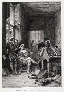 Franz I. im Atelier von Robert Estienne - Gravur von French School