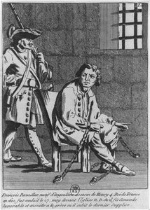Francois Ravaillac, der Mörder von König Heinrich IV., im Gefängnis von French School