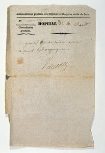 Kostenloses Rezept vom Hôpital de la Charité, Paris, 7. März 1837 von French School