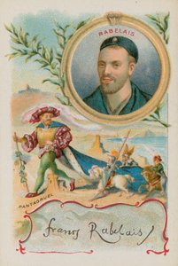 Französischer Renaissance-Schriftsteller Rabelais mit seiner Figur Gargantua von French School