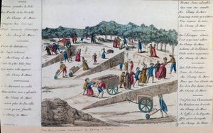 Französische Revolution: die Arbeiter des Marsfelds 1789 in Paris. Paris, Musée Carnavalet