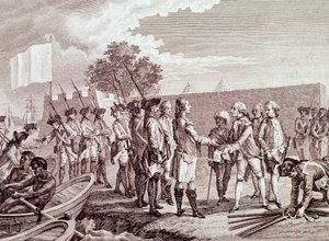 Französische Armee landet in Saint-Louis von Senegal von French School
