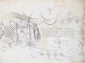 Französische Kalligraphie: Der Garten des Schreibens von Robert Vignon um 1600. Historische Bibliothek der Stadt Paris von French School