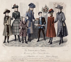Französische Modeplatte, späte 19. Jahrhundert von French School