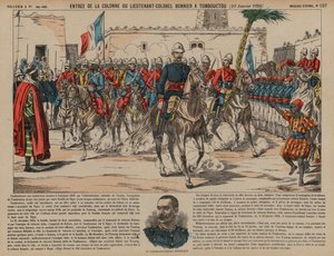 Französische Truppen unter dem Kommando von Oberstleutnant Eugene Bonnier betreten Timbuktu