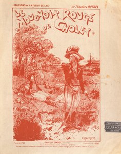 Titelblatt der Partitur des Liedes Le Mouchoir Rouge de Cholet, geschrieben und komponiert von Théodore Botrel von French School