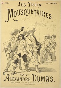Titelseite einer Serialisierung von Die drei Musketiere von Alexandre Dumas père (1803-70) späte 19. Jahrhundert von French School