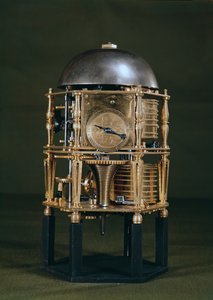 Vorderseite eines sechseckigen Tischuhrwerks von Nicolas Lemaindre von French School