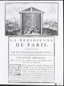 Titelseite des ersten Kapitels von La Meridienne de Paris von Cesar-Francois Cassini de Thury, 1744