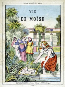 Frontispiz des Buches „Life of Moses“, ed. Olivier Pinot, Epinal, Ende des 19. Jahrhunderts von French School