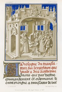 Frontispiz in Grisaille eines Manuskripts von French School
