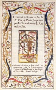 Frontispiz zu einem Buch über den Einzug von Marguerite de Navarre in Paris im Jahr 1531 von French School
