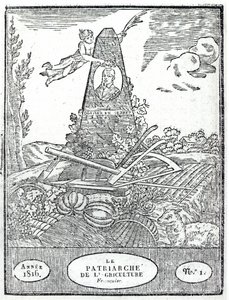 Frontispiz zu einem landwirtschaftlichen Almanach mit einem Porträt von Olivier de Serres (1539-1619), 1816