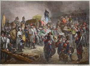 Begräbnis des Generals Marceau, September 1796 (François Séverin Marceau Desgraviers) - Neue Nationale Enzyklopädie von Maurice La Charest - 1870 von French School