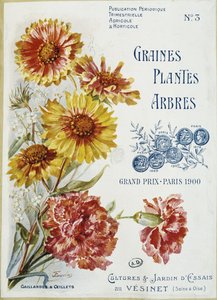 Gaillardes und Nelken - Titelblatt der Zeitschrift „Samen Pflanzen Bäume“, Nr. 3 von French School