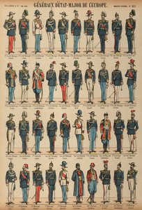 Generalstabsoffiziere und Uniformen von Armeen aus aller Welt von French School