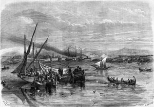 Gesamtansicht des Pireus, Hafen von Athen von French School