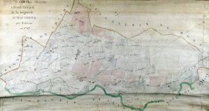Geometrische Karte der Herrschaft von Hauterive von Labrune im Jahr 1787 von French School