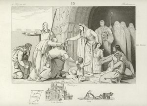 Almosen an die Armen, Herrschaft von Chlothar III., König von Neustrien und Burgund, 7. Jahrhundert von French School