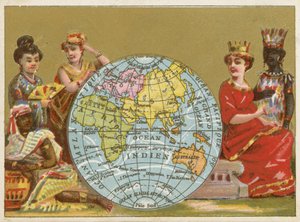 Globus - Französische Handelskarte aus dem 19. Jahrhundert von French School