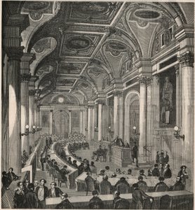 Großer Sitzungssaal im Staatsrat in Paris - Gravur in „Tableau-de-Paris“ von Edmond Texier 1852 von French School