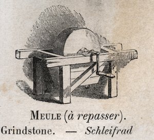 Schleifstein in „Das illustrierte Vokabular“ von Armand Le-Brun, 1890 von French School