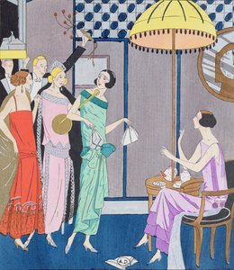 Gäste, die zu Silvester ankommen, Modeplatte aus Art, Gout, Beaute, 1923 von French School