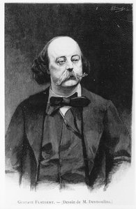 Gustave Flaubert, nach einer Zeichnung von M. Desmoulins, graviert von Henri Dochy (19. Jahrhundert)