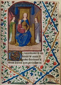 H/L-3-3 fol. 148r Jungfrau und Kind, aus Stundenbuch, Gebrauch von Paris, Mitte des 15. Jahrhunderts
