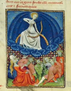 Diana und ihre Anhänger, Wahnsinnige (Mondanbeter), Pariser Kopie, ca. 1410-15 von French School