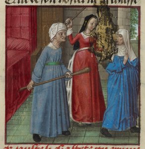 Miniatur von Beaute (Schönheit) und Laideur (Hässlichkeit) kämpfen gegen Chastete (Keuschheit) aus dem Roman de la Rose