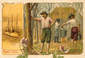 Ernte von Ahornsaft zur Herstellung von Ahornsirup, Vereinigte Staaten von French School