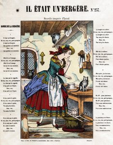 Er war ein Schäfer. Kinderlied. Bild von Epinal aus dem 19. Jahrhundert. von French School