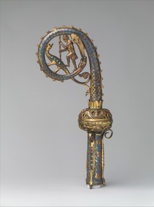 Kopf eines Krummstabs mit dem heiligen Michael, der den Drachen tötet von French School