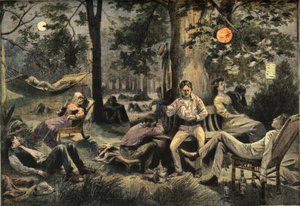 Hitze in New York: Bewohner campen in den Parks, aus der Zeitung "Le Petit Parisien", am 26.07.1908