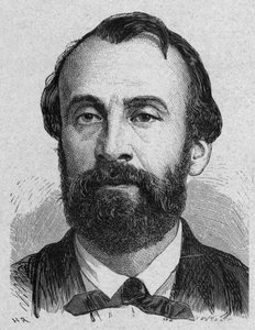 Henri Giffard (1825-1882) französischer Erfinder des Dampfaerostats, Gravur von French School