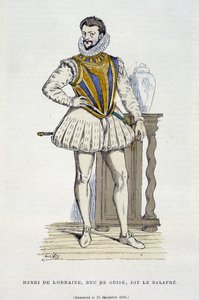 Henri de Lorraine, Herzog von Guise, genannt der Balafré (1550 - 1588) - in „Frankreich und die Franzosen durch die Jahrhunderte“ von Augustin