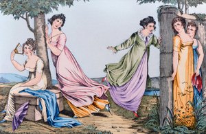 Verstecken, Illustration aus Le Bon Genre, frühes 19. Jahrhundert