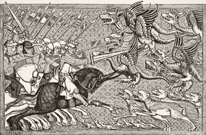 Wie Alexander gegen die Drachen und eine Art von Bestie namens Skorpion kämpfte, aus 