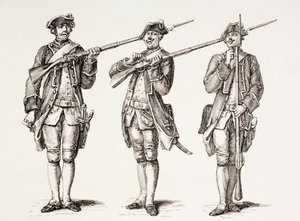 Wie man ein Musketen lädt, aus einem französischen Lehrbuch von 1776, aus 