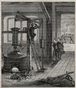 Humphrey Potter, verantwortlich für das Öffnen und Schließen der Ventile von Thomas Newcomens Maschine, machte sie durch richtiges Platzieren von Seilen und Anschlägen selbstständig funktionsfähig