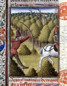 Jagdszene in Das Jagdbuch von Gaston Phoebus, Graf von Foix, Herr von Béarn. 14. Jahrhundert