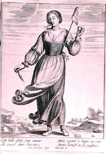 Illustration, die eine Schäferin darstellt von French School